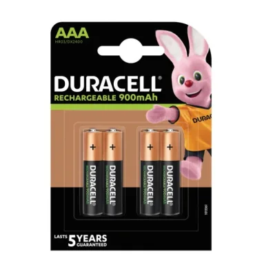 Duracell AAA Precharged Batterie Ricaricabili con Duralock Pz. 4