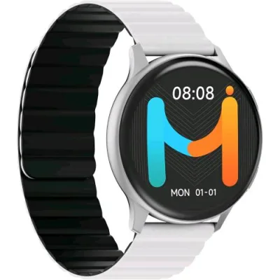 Imiki Holo Pro KW66 Smartwatch Unisex Display Amoled 1,43" Connettivita' Bluetooth, Cinturino Magnetico, Misura Ossigeno Nel Sangue e Frequenza Cardiaca, Android e Ios - Silver