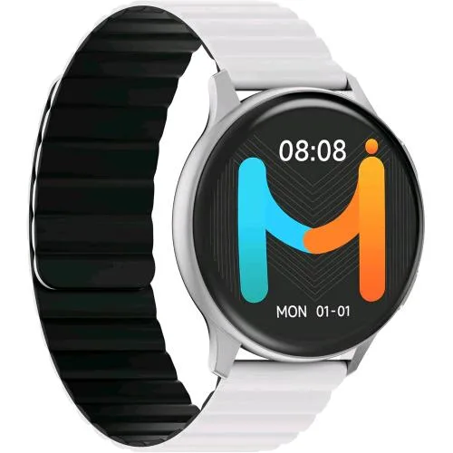 Imiki Holo Pro KW66 Smartwatch Unisex Display Amoled 1,43" Connettivita' Bluetooth, Cinturino Magnetico, Misura Ossigeno Nel Sangue e Frequenza Cardiaca, Android e Ios - Silver