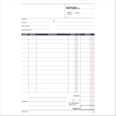 Data Ufficio Fatture Ad 1 Aliquota Autocopiante 2 Copie 50 Fogli 21,5X14,8 cm Conf 5 Pz.
