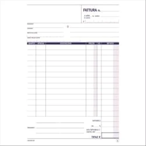 Data Ufficio Fatture Ad 1 Aliquota Autocopiante 2 Copie 50 Fogli 21,5X14,8 cm Conf 5 Pz.