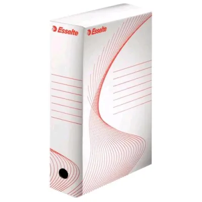 Esselte Archivio Boxy 100 Scatola in Cartone Riciclabile A4 mm 100X352X250 Col. Bianco Conf. 10 Pz.