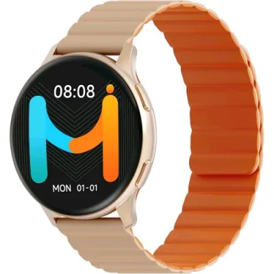 Imiki Holo Pro KW66 Smartwatch Unisex Display Amoled 1,43" Connettivita' Bluetooth, Cinturino Magnetico, Misura Ossigeno Nel Sangue e Frequenza Cardiaca, Android e Ios Gold