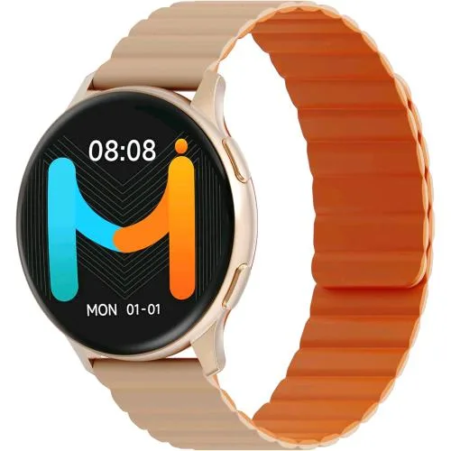 Imiki Holo Pro KW66 Smartwatch Unisex Display Amoled 1,43" Connettivita' Bluetooth, Cinturino Magnetico, Misura Ossigeno Nel Sangue e Frequenza Cardiaca, Android e Ios Gold