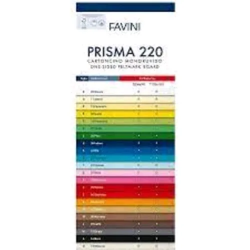 Cartotecnica Favini Prisma Color 220 Sigillo Cartoncini Colorati 350X500 mm 220 g Giallo Conf 20 Pz.