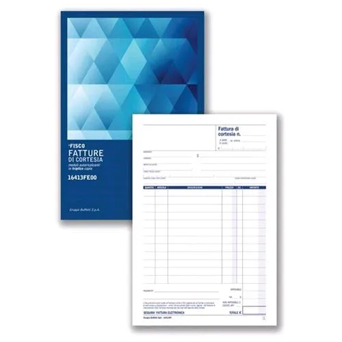 Data Ufficio Fatture di Cortesia Autocopiante 3 Fogli 148X215MM A5 33 Fogli