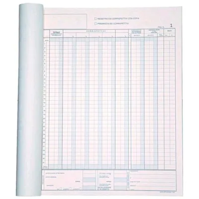 Data Ufficio Iva Registro dei Corrispettivi Autocopiante 2 Fogli 215X297MM A4 24 Fogli Conf 5 Pz.
