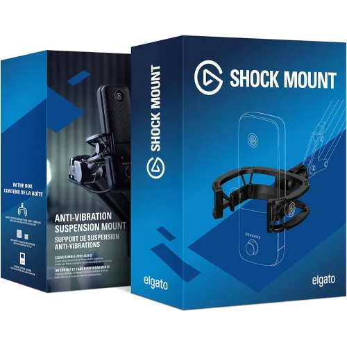 elgato Wave Shock Mount Supporto per Microfono Massimo Isolamento da Rumori di Vibrazioni, Corpo in Acciaio con Sospensione Elastica Rinforzata, Realizzato su Misura per Microfoni Elgato WAVE:1/3