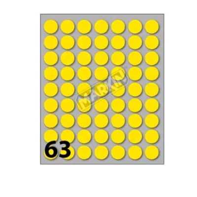 Markin Etichette Adesive Rotonde Diametro 14 mm Giallo Conf 630 Pz.