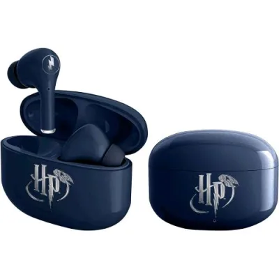 Otl Harry Potter Navy Silver Core Earpods Cuffie Auricolari Bluetooth con Custodia di Ricarica USB-C Blu