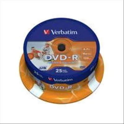 Verbatim DVD-R 16X 4.7GB Printable Spindle 25 pz