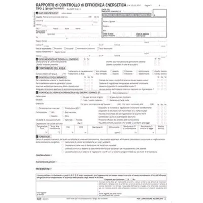 Data Ufficio Modulo Rapporto di Controllo 1A Autocopiante 3 Fogli Conf 20 Pz.
