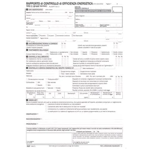 Data Ufficio Modulo Rapporto di Controllo 1A Autocopiante 3 Fogli Conf 20 Pz.