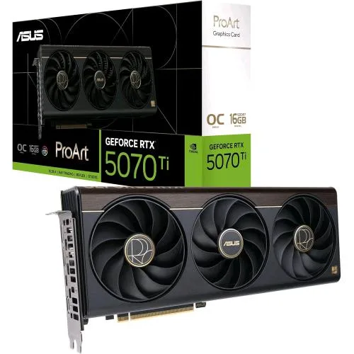 ASUS Proart RTX5070TI-O16G Nvidia Geforce RTX 5070 Ti 16 GB GDDR7 PCI Express 5.0 Triple Fan -1 x HDMI 3 x Displayport