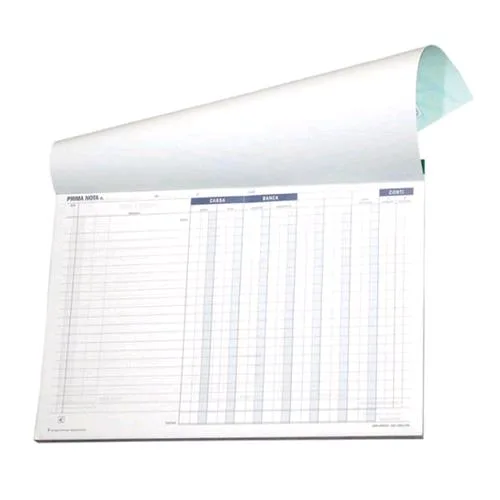 Data Ufficio Primanota Cassa Banca Autocopiante 2 Fogli 297X210 A4 100 Fogli Conf 10 Pz.