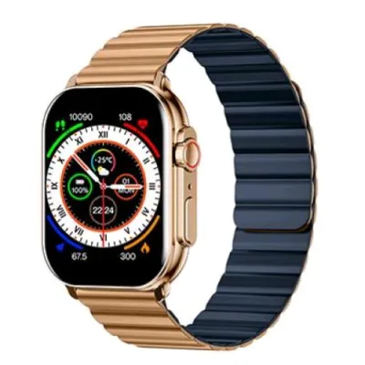 Imiki SF1 Smartwatch 2.01" Touch Screen Cardiofrequenzimetro Monitoraggio Dello Stress Cassa Rose Gold Cinturino Rose Gold Blu