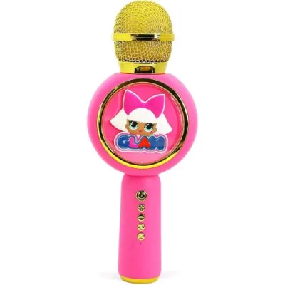Otl Lol Surprise Glam Popsing LED Micro Microfono Wireless per Karaoke con Luce a LED, Modalita' Cambia Voce, Colore: Rosa