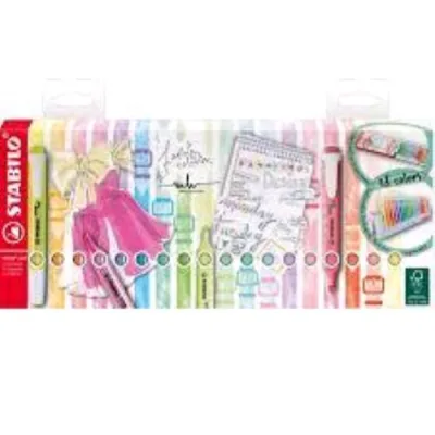 Stabilo Deskset Swing Cool Evidenziatore Punta Conica 1/4 mm Colori Assortiti Conf 18 Pz.