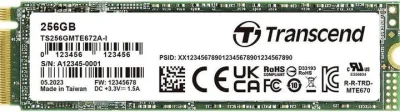 SSD M.2 256GB 2280 PCIE GEN3X4 NVME 3D TLC TRANSCEND DISSIPATORE ALLUMI