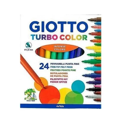 Giotto Turbo Color Pennarelli Lavabili Atossici Punta Fine Colori Assortiti Conf. 24 Pz.