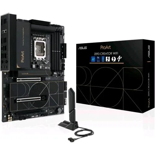 ASUS Proart Z890-Creator Wi-Fi 7 Scheda Madre Intel ATX, 16+2+1+2 Fasi di Alimentazione, Slot DDR5, Pcie 5.0 per GPU di Nuova Generazione, 5 Slot M.2, Due Porte Thunderbolt 5 Type-C, Wi-Fi 7, Nera