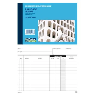 Data Ufficio Rapporto dei Lavori Eseguiti Autocopiante 50/50 Fogli 165X115 mm Conf 10 Pz.