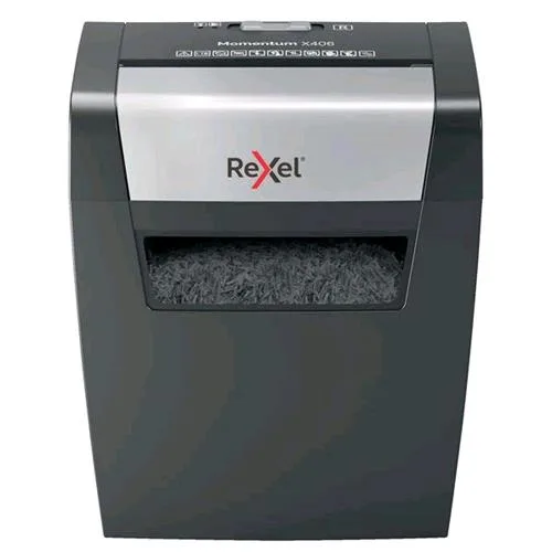Rexel Momentum X406 Distruggidocumenti a Frammento Cestino 15l Capacita' 6 Fogli Col. Grigio