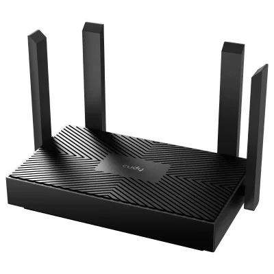CUDY WR1500 Router AX1500 Wi-Fi 6 Dual Band 1201Mbps 5GHz - 300Mbps 2.4GHz 4 Porte Gigabit 4 Antenne Esterno Desktop Nero