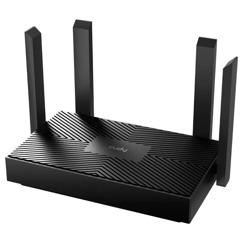 CUDY WR1500 Router AX1500 Wi-Fi 6 Dual Band 1201Mbps 5GHz - 300Mbps 2.4GHz 4 Porte Gigabit 4 Antenne Esterno Desktop Nero