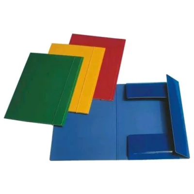 Esselte C46 Cartelle 3 Lembi C/Elastico in Cartoncino Plastificato 250X350MM A4 Col. Blu Conf 5 Pz.