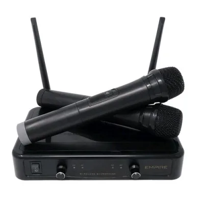Empire EMSP.W601INA Sistema 2 Radiomicrofoni Uhf e Ricevitore Wireless Nero