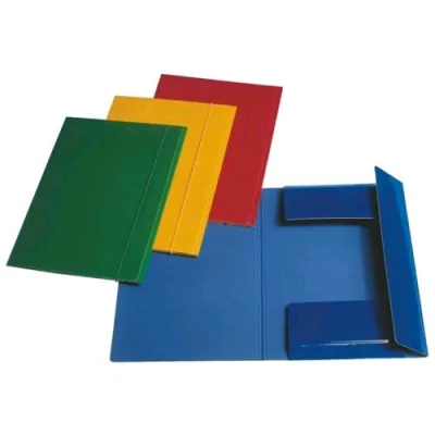 Esselte C46 Cartelle 3 Lembi C/Elastico in Cartoncino Plastificato 250X350MM A4 Col. Giallo Conf 5 Pz.