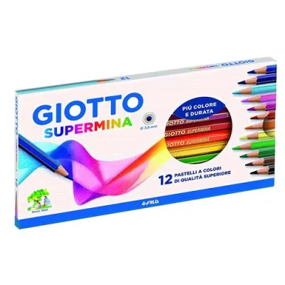 Giotto Supermina Pastelli 3.8mm Colori Assortiti Conf 12 Pz.