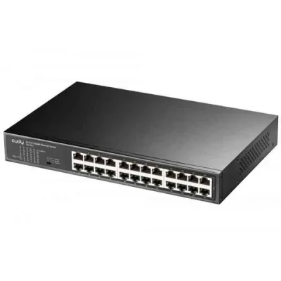CUDY GS1024 Switch 24 Porte Gigabit (10/100/1000) in Metallo Montabile su Rack Kit Montaggio Incluso Nero