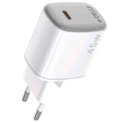 Celly Up Caricabatterie da Rete Gan 45 W USB-C Bianco