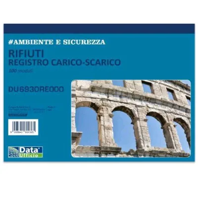 Data Ufficio Registro Carico Scarico Rifiuti 215X297 mm 100 Fogli Conf 2 Pz.