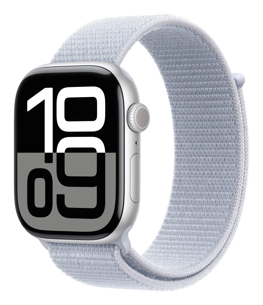 WATCH 10 46MM ALLUM.SILVER CINT. SPORT LOOP BLU NUVOLA