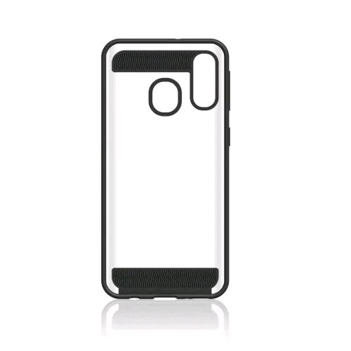 Black Rock Samsung Galaxy A20E Cover in Tpu Anti Shock Assorbion Trasparente/Nero