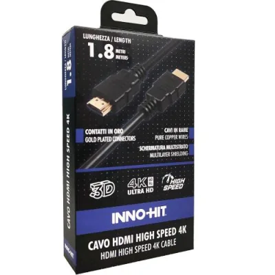 Inno Hit Cavo HDMI 4K HDR High Speed 60Hz Maschio-Maschio 1.8 m Nero