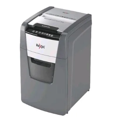Rexel Optimum Distruggidocumenti Automatico a Frammenti 44 l 150 Fogli Nero Grigio