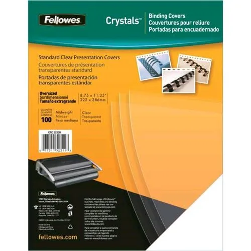 Fellowes Clear Copertina in PVC 210X297 mm A4 180MY Col. Trasparente Conf 100 Pz.