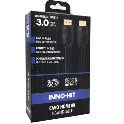 Inno Hit Cavo HDMI 8K 60Hz Maschio-Maschio Contatti Placcati in Oro 3 m Nero