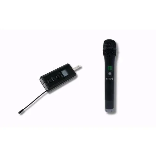 Empire TY.JI150 Microfono a Gelato Professionale Uhf con Ricevitore a 2 Canali Jack 6.3mm Nero