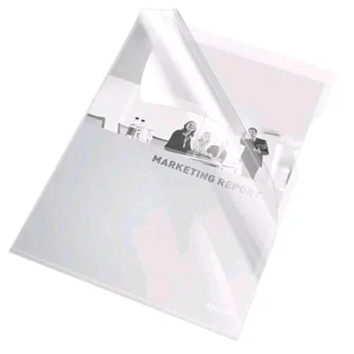 Esselte Cristal Buste a L in PVC Lucido CM 21X29.7 A4 Trasparente Conf 25 Pz.