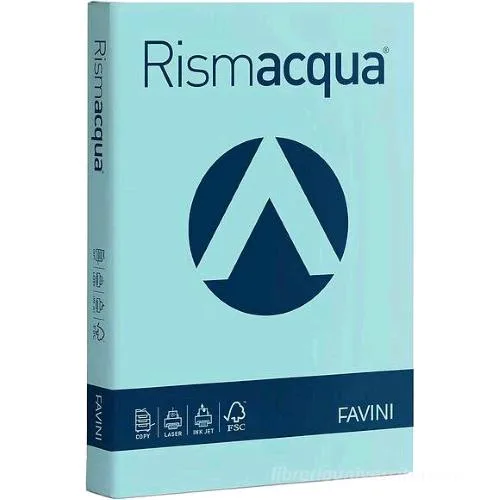Cartotecnica Favini Rismacqua Risma da 125 Fogli 200 g 21 x 29.7 cm A4 Celeste