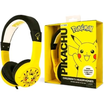 Otl Pokemon Pikachu Yellow Premium Junior Cuffie per Bambini con Cavo Jack 3.5mm Giallo