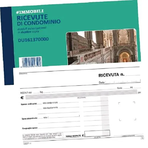 Data Ufficio Ricevute Condominio Autocopiante 2 Fogli Blocco 100 Fogli Conf 5 Pz.