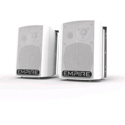 Empire Wall 250 Mic Casse Amplificate 250 W con Ingresso Microfonico Jack 6.3mm + Porta USB Bianco
