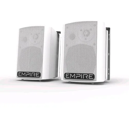 Empire Wall 250 Mic Casse Amplificate 250 W con Ingresso Microfonico Jack 6.3mm + Porta USB Bianco