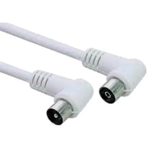 INNO-HIT Ih-E90250 Cavo Antenna Coassiale Maschio/Femmina Spina 90 Gradi 2.5 m Bianco